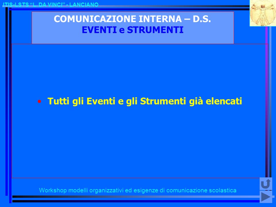 COMUNICAZIONE INTERNA – D.S. EVENTI e STRUMENTI