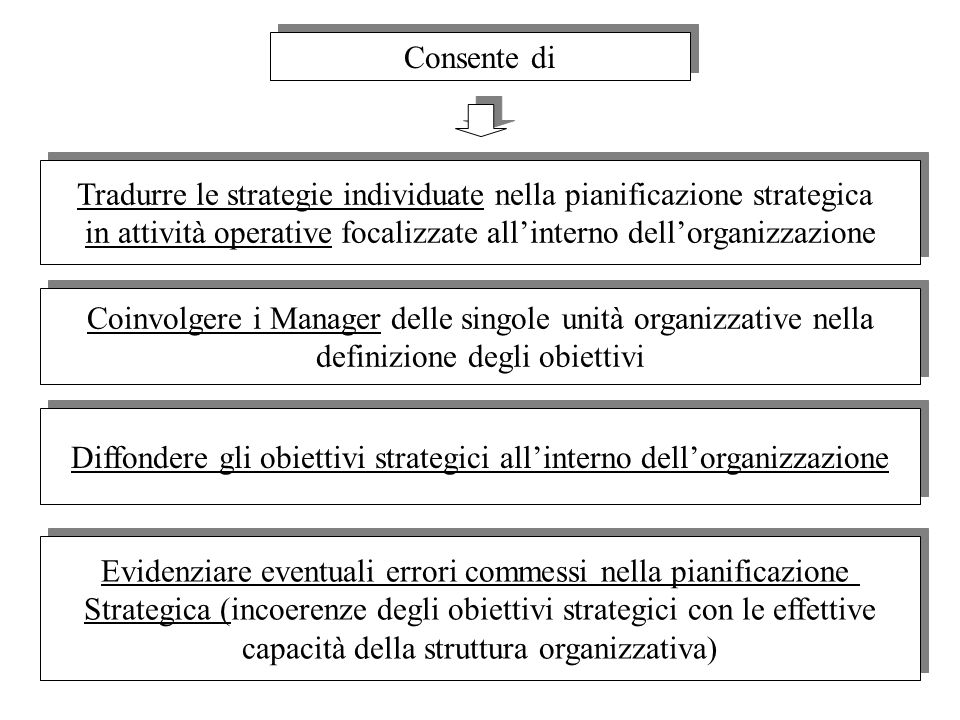 Tradurre le strategie individuate nella pianificazione strategica