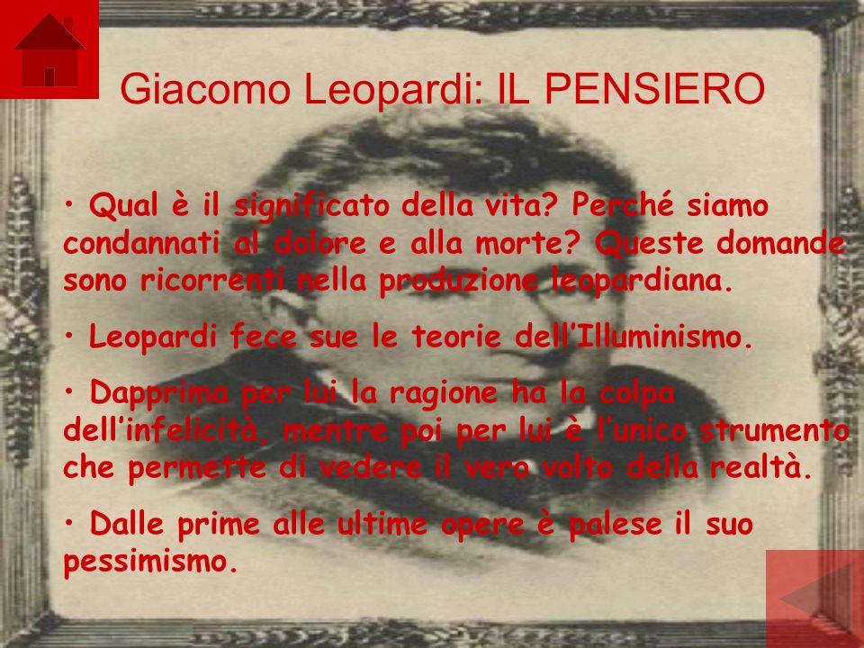 Giacomo Leopardi: IL PENSIERO