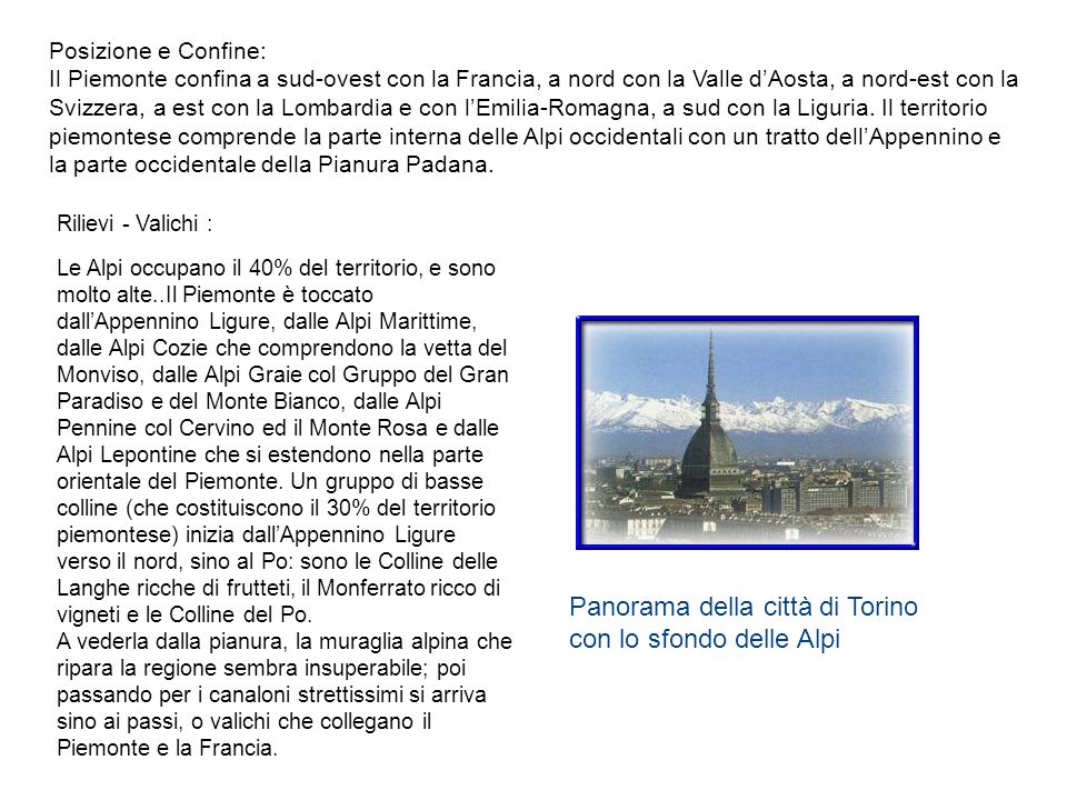 Panorama della città di Torino con lo sfondo delle Alpi
