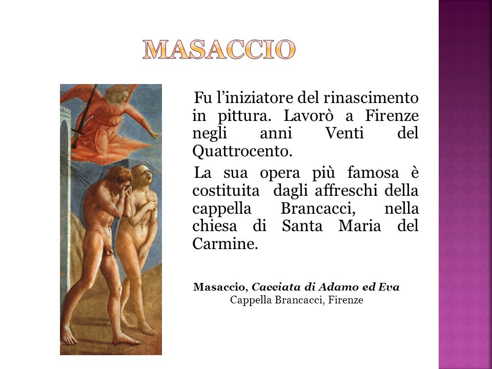 Masaccio, Cacciata di Adamo ed Eva