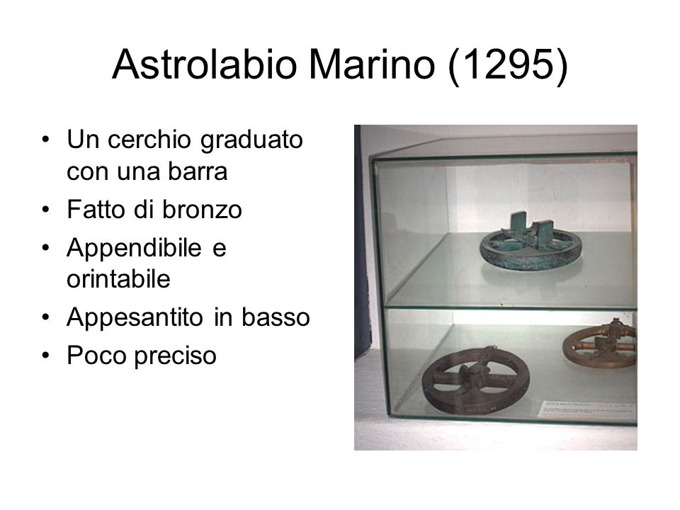 Astrolabio Marino (1295) Un cerchio graduato con una barra