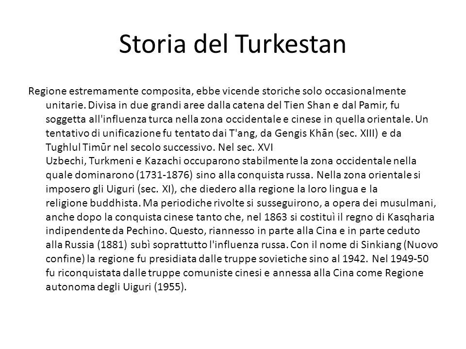 Storia del Turkestan