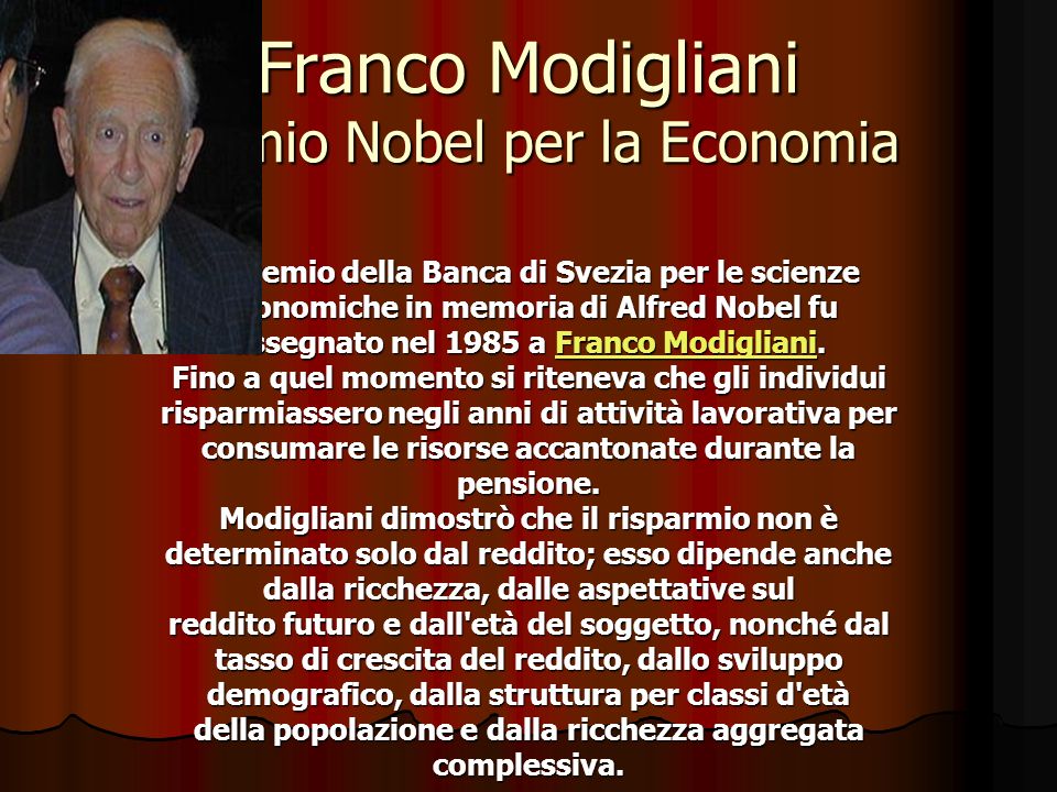 Franco Modigliani Premio Nobel per la Economia