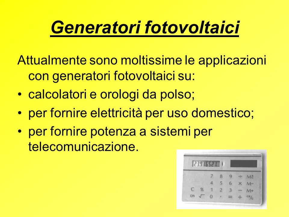 Generatori fotovoltaici