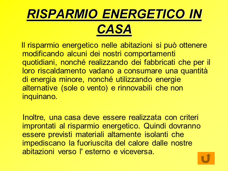 RISPARMIO ENERGETICO IN CASA