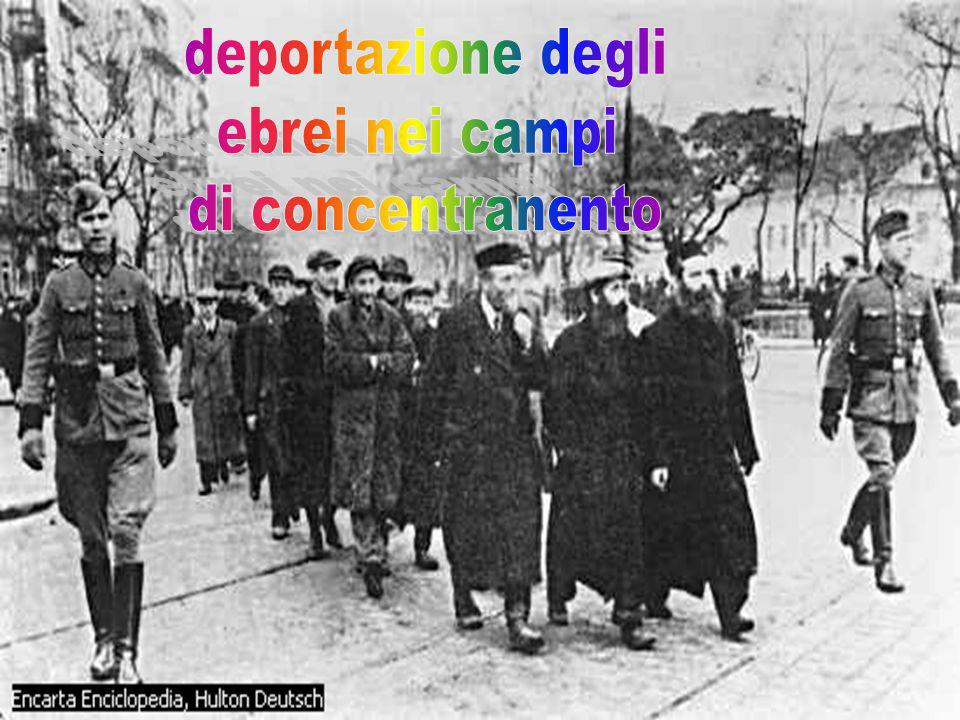 deportazione degli ebrei nei campi di concentranento .