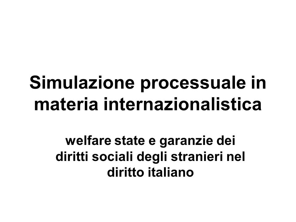 Simulazione processuale in materia internazionalistica