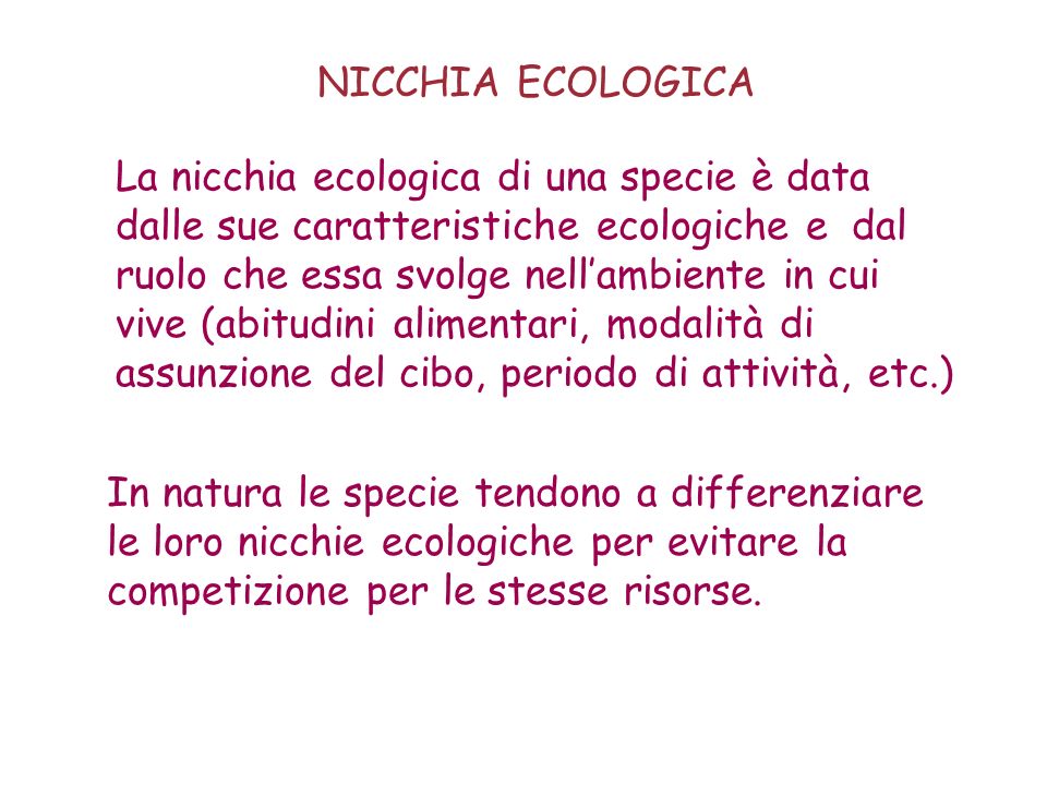 NICCHIA ECOLOGICA
