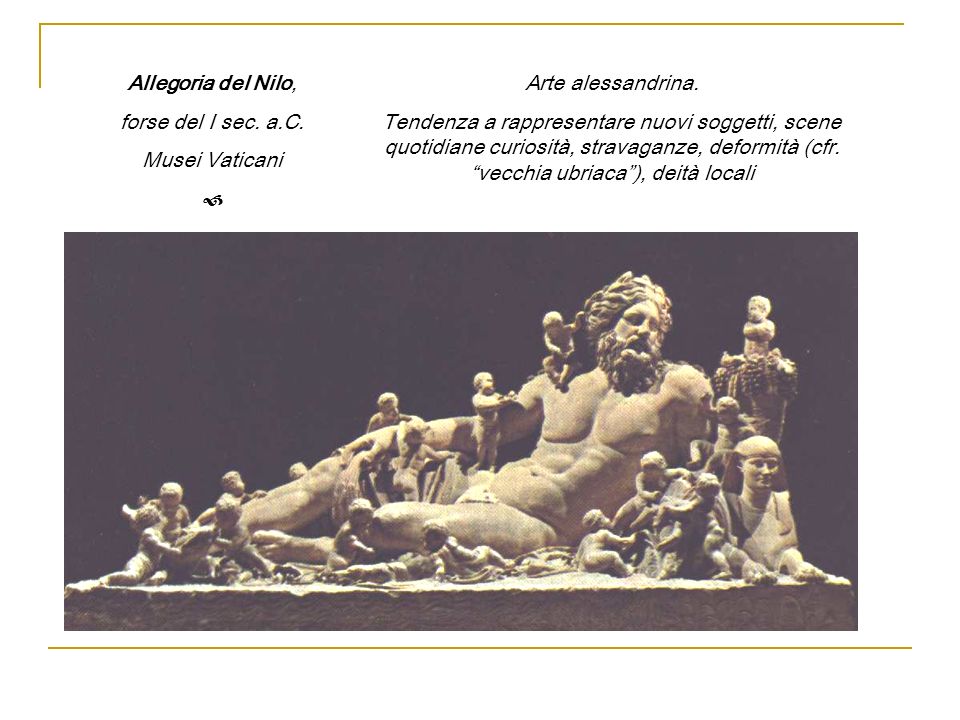 Allegoria del Nilo, forse del I sec. a.C. Musei Vaticani.  Arte alessandrina.