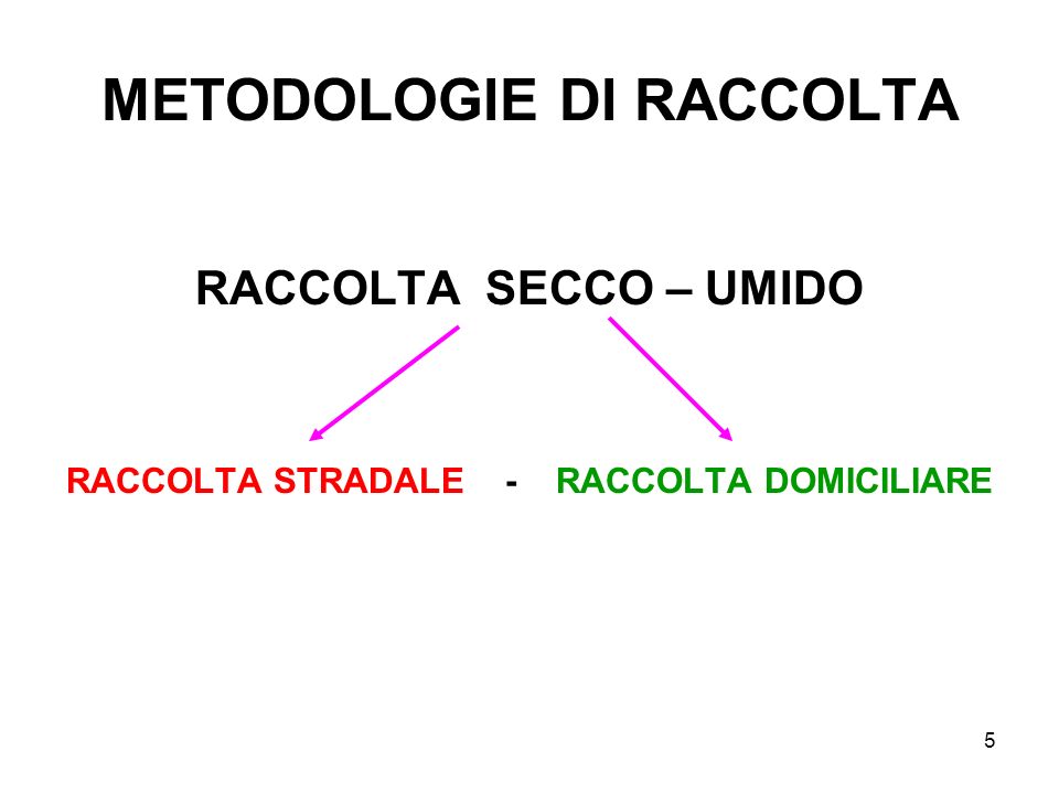METODOLOGIE DI RACCOLTA