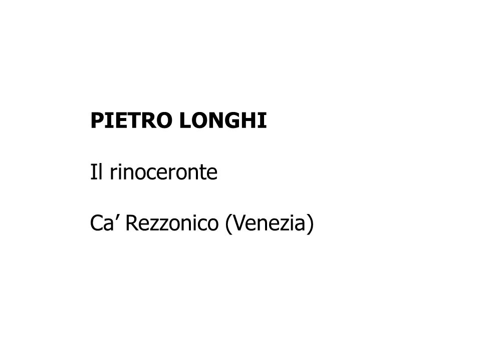 PIETRO LONGHI Il rinoceronte Ca’ Rezzonico (Venezia)
