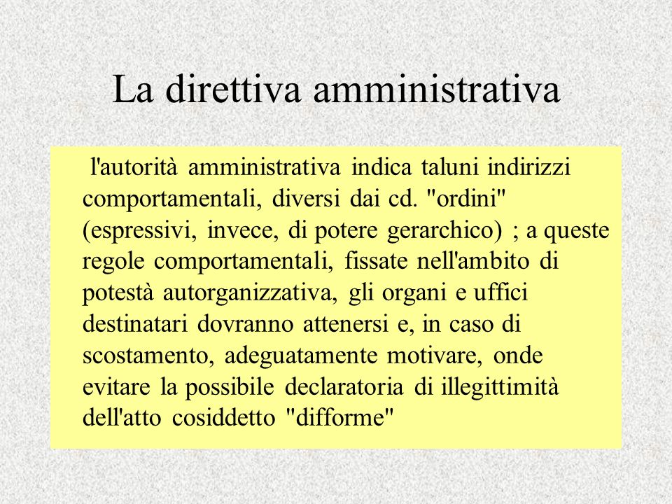 La direttiva amministrativa