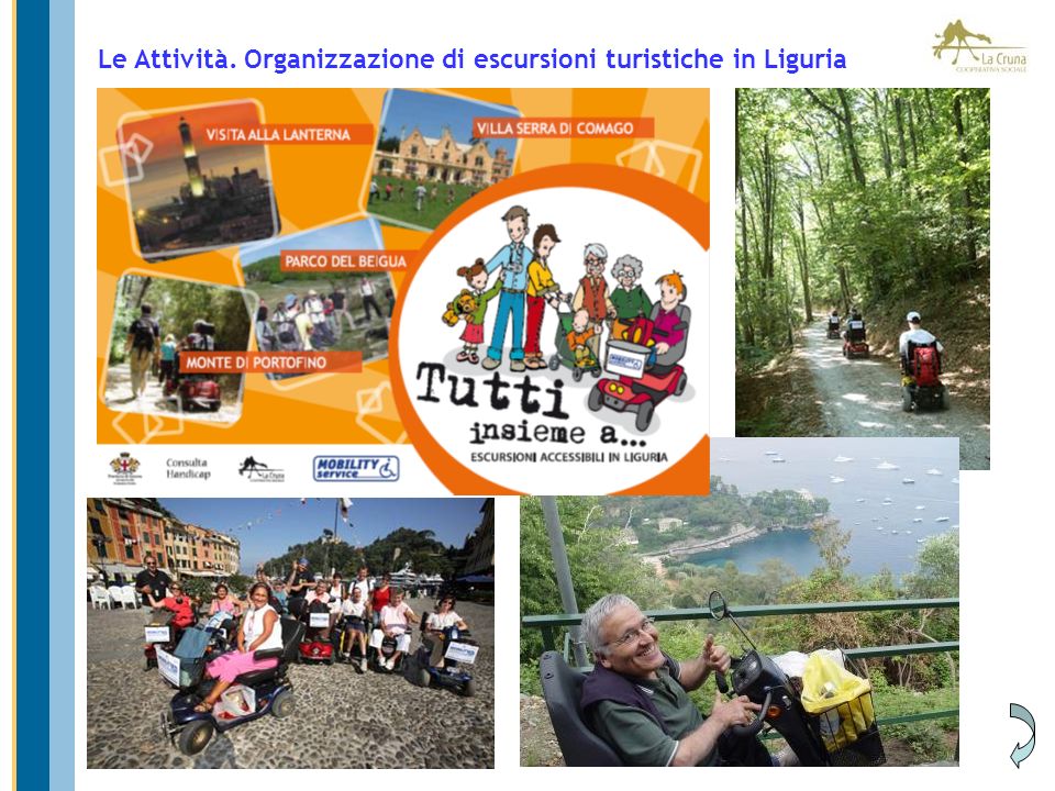 Le Attività. Organizzazione di escursioni turistiche in Liguria