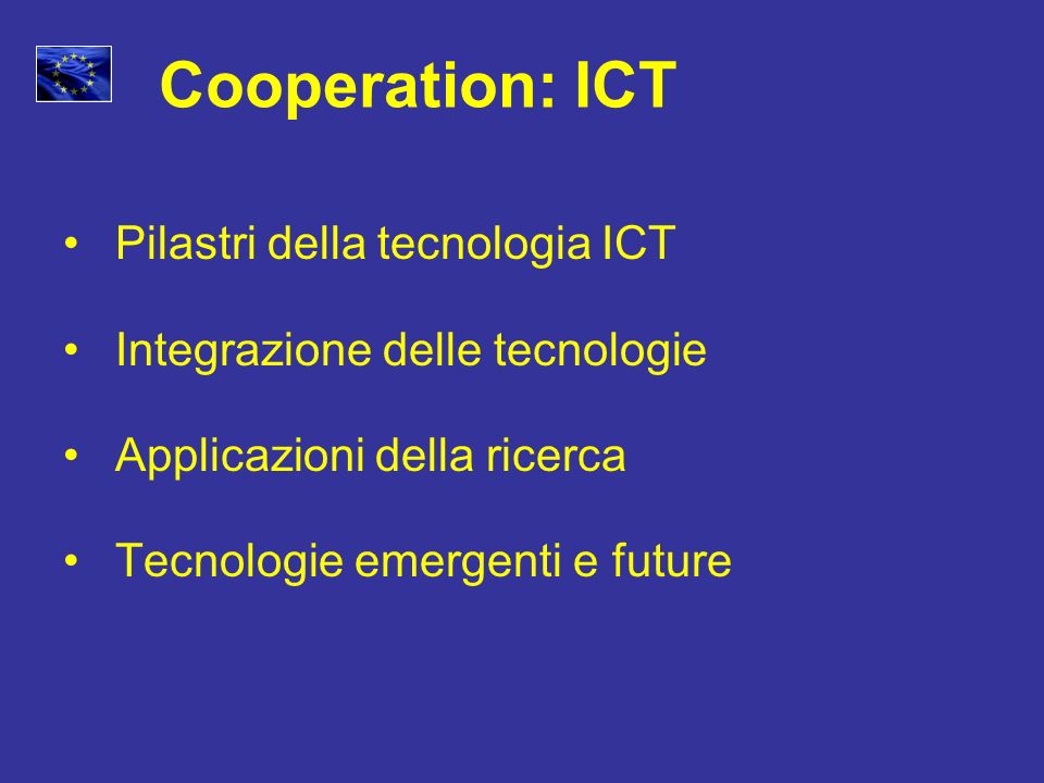 Cooperation: ICT Pilastri della tecnologia ICT