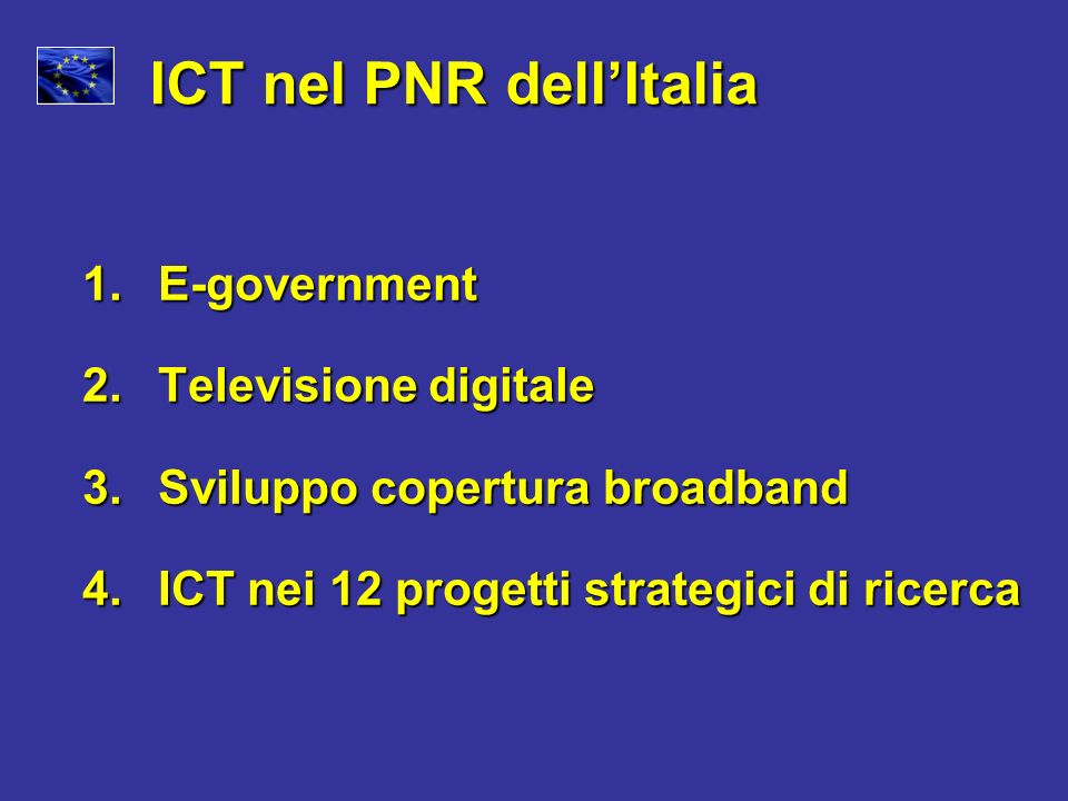 ICT nel PNR dell’Italia