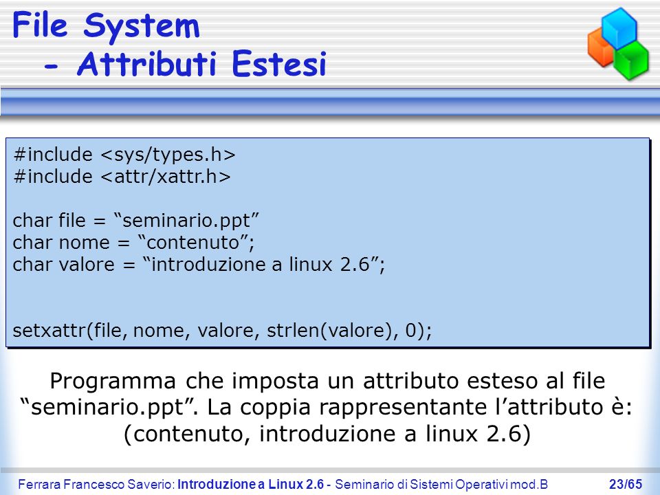 File System - Attributi Estesi