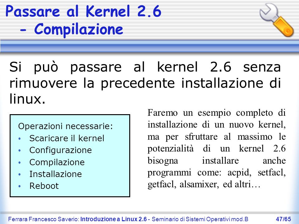 Passare al Kernel Compilazione