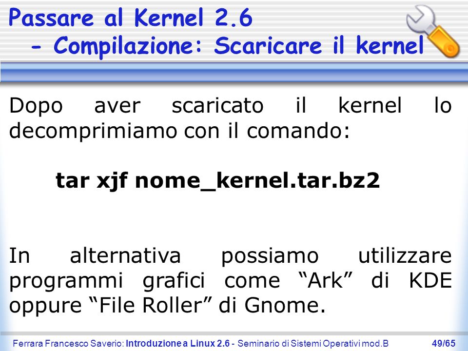 Passare al Kernel Compilazione: Scaricare il kernel