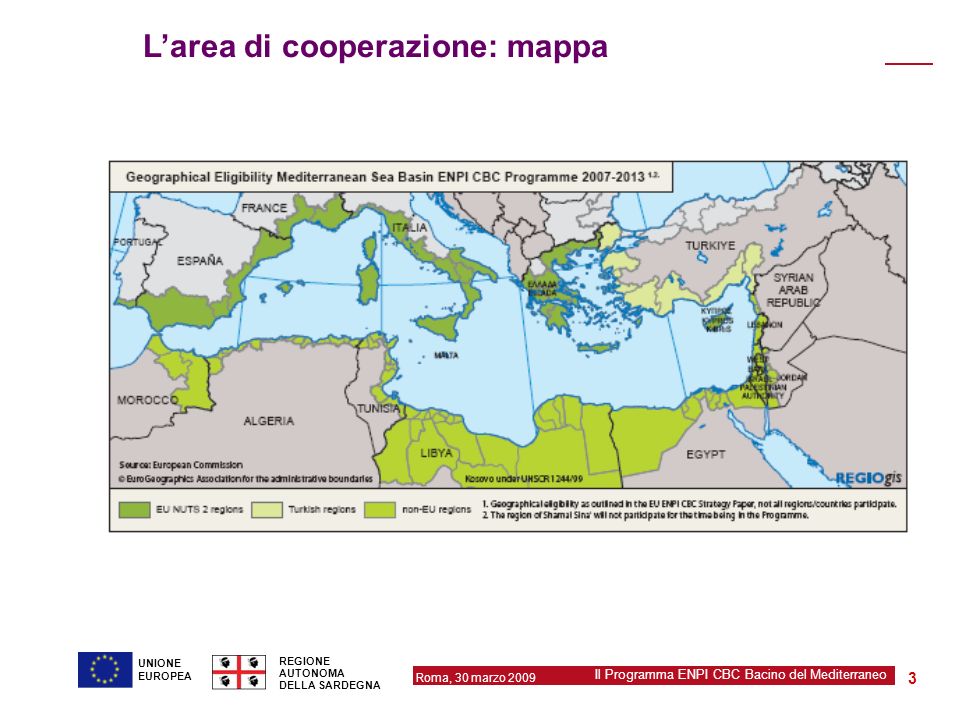 L’area di cooperazione: mappa