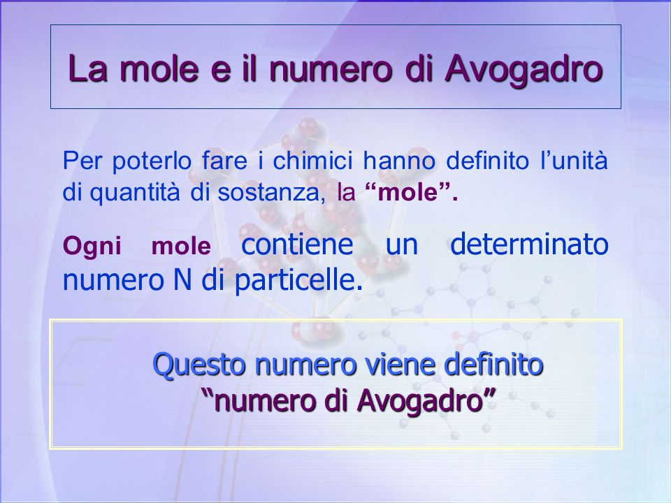 La mole e il numero di Avogadro