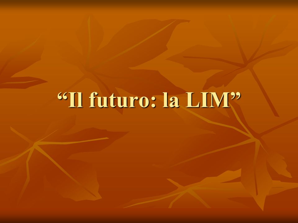 Il futuro: la LIM