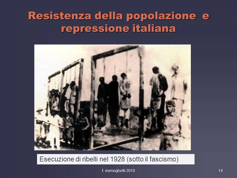 Resistenza della popolazione e repressione italiana