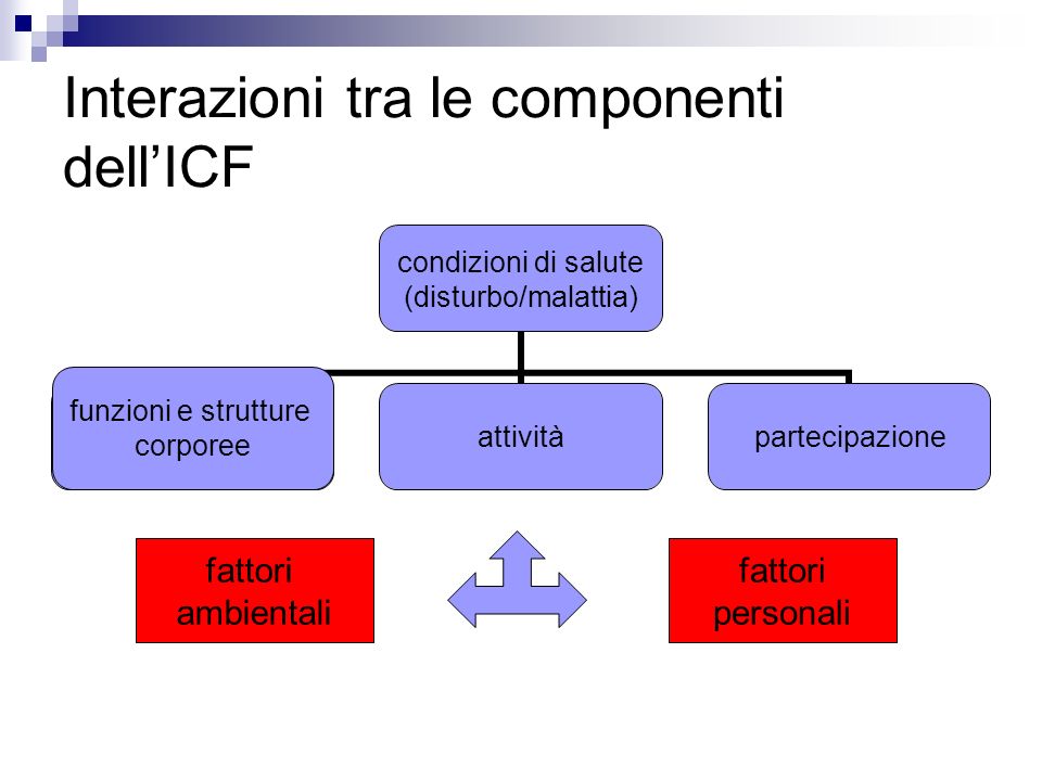 Interazioni tra le componenti dell’ICF