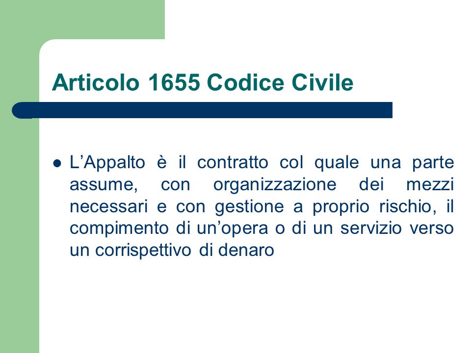 Articolo 1655 Codice Civile
