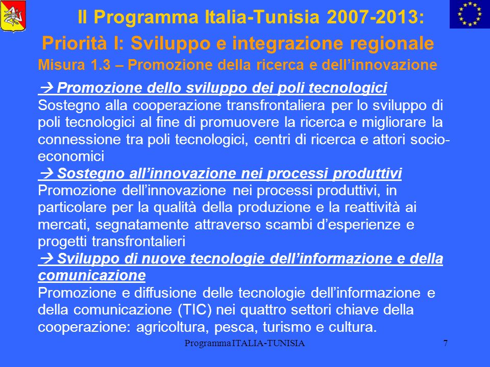 Il Programma Italia-Tunisia :