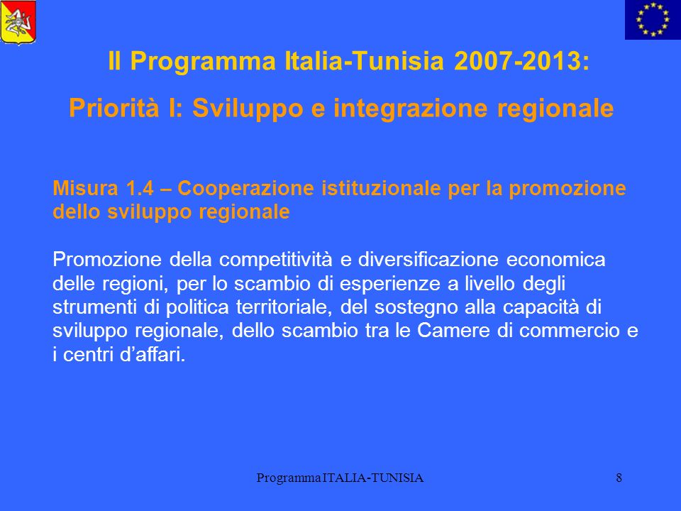 Il Programma Italia-Tunisia :