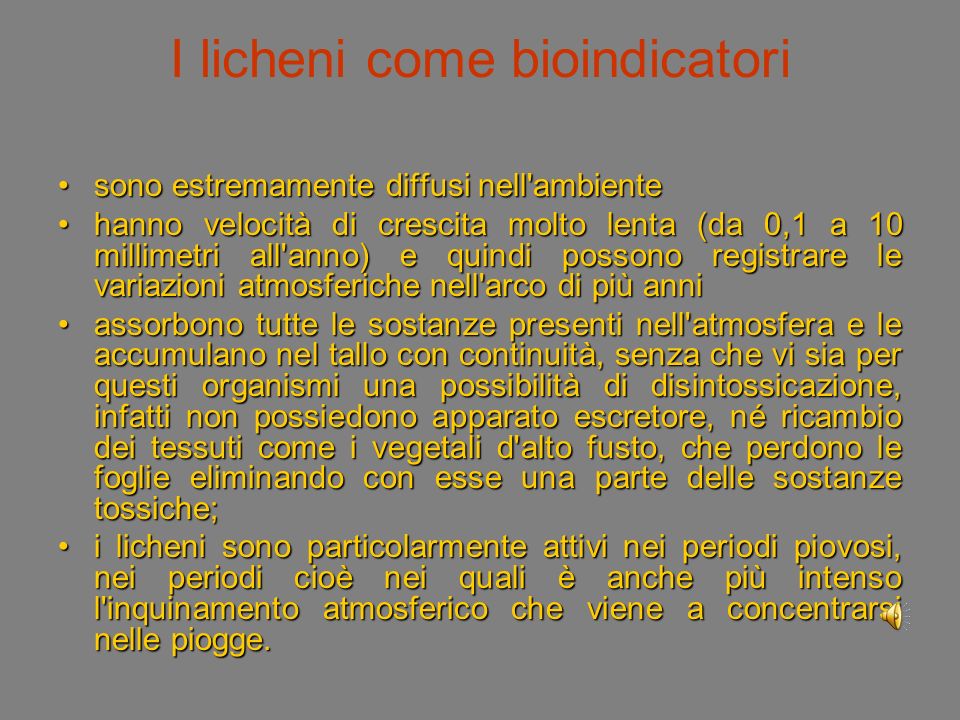 I licheni come bioindicatori - ppt scaricare
