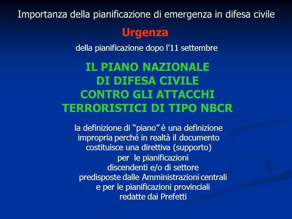 CONTRO GLI ATTACCHI TERRORISTICI DI TIPO NBCR