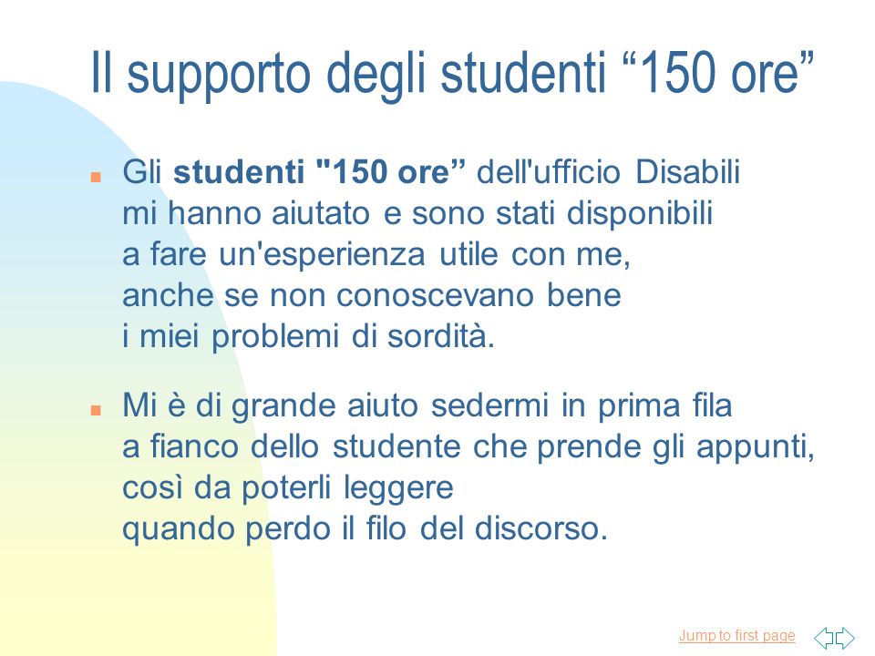 Il supporto degli studenti 150 ore