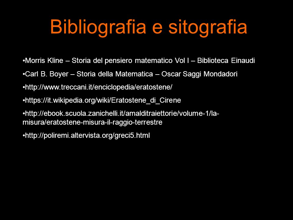 Bibliografia e sitografia