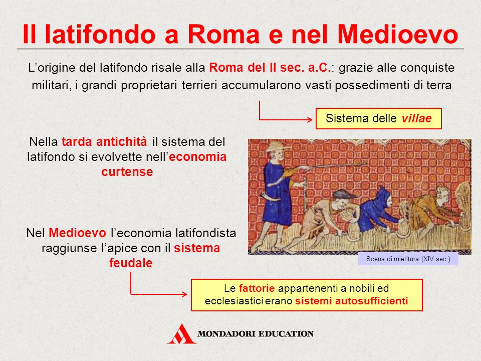 Il latifondo a Roma e nel Medioevo