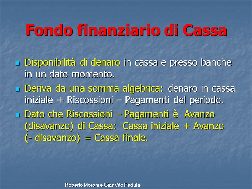 Fondo finanziario di Cassa
