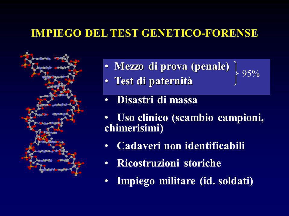 IMPIEGO DEL TEST GENETICO-FORENSE