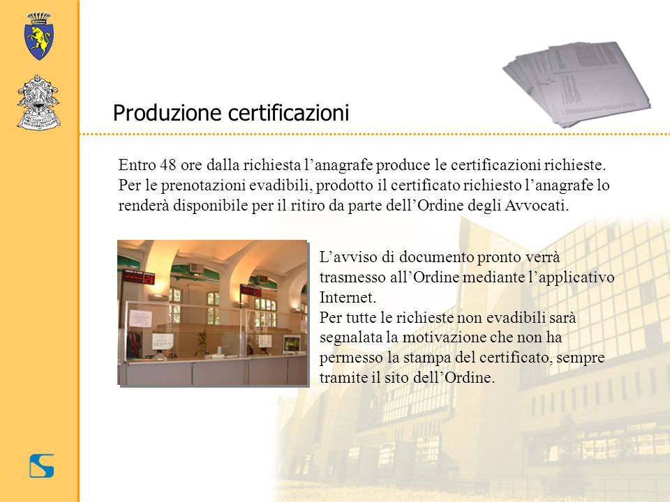 Produzione certificazioni