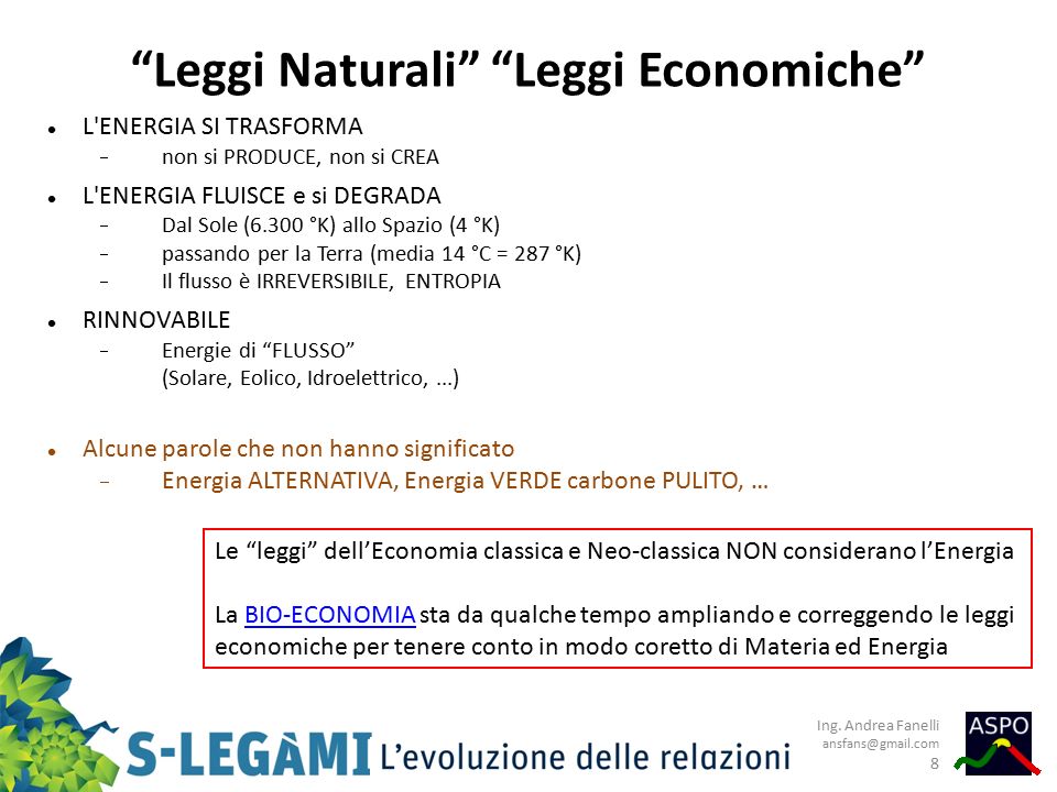 Leggi Naturali Leggi Economiche