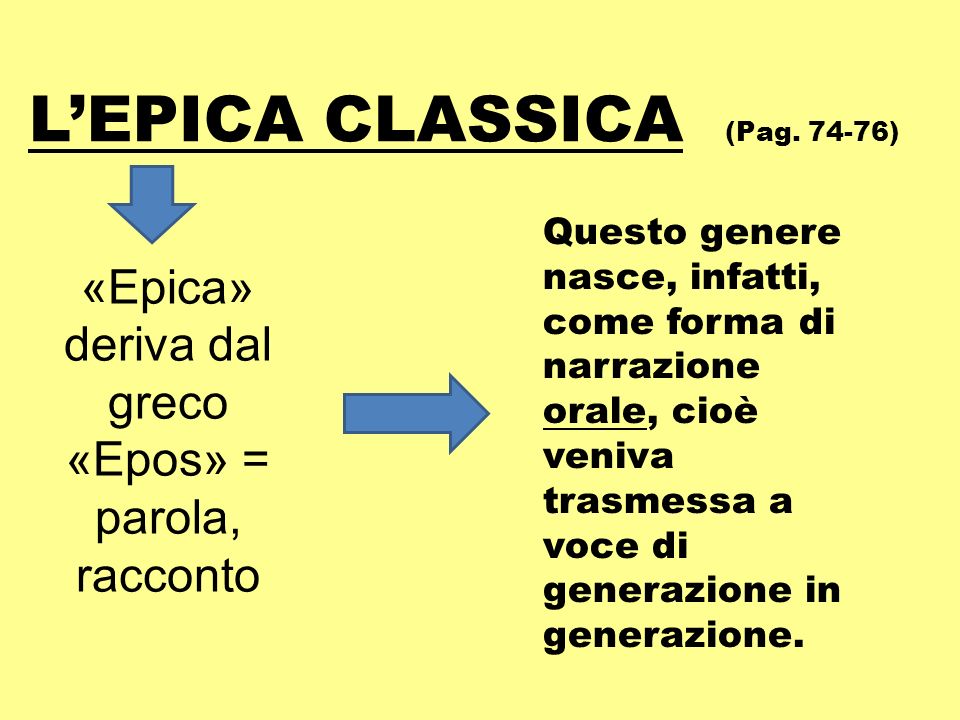 L’EPICA CLASSICA (Pag )