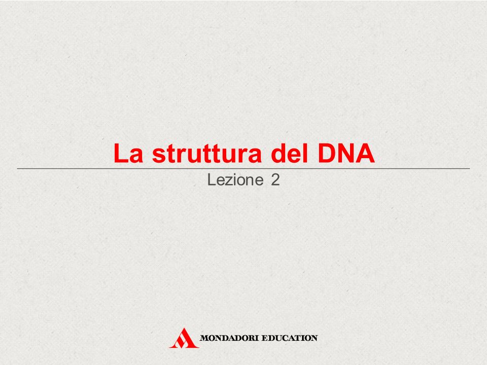 La struttura del DNA Lezione 2