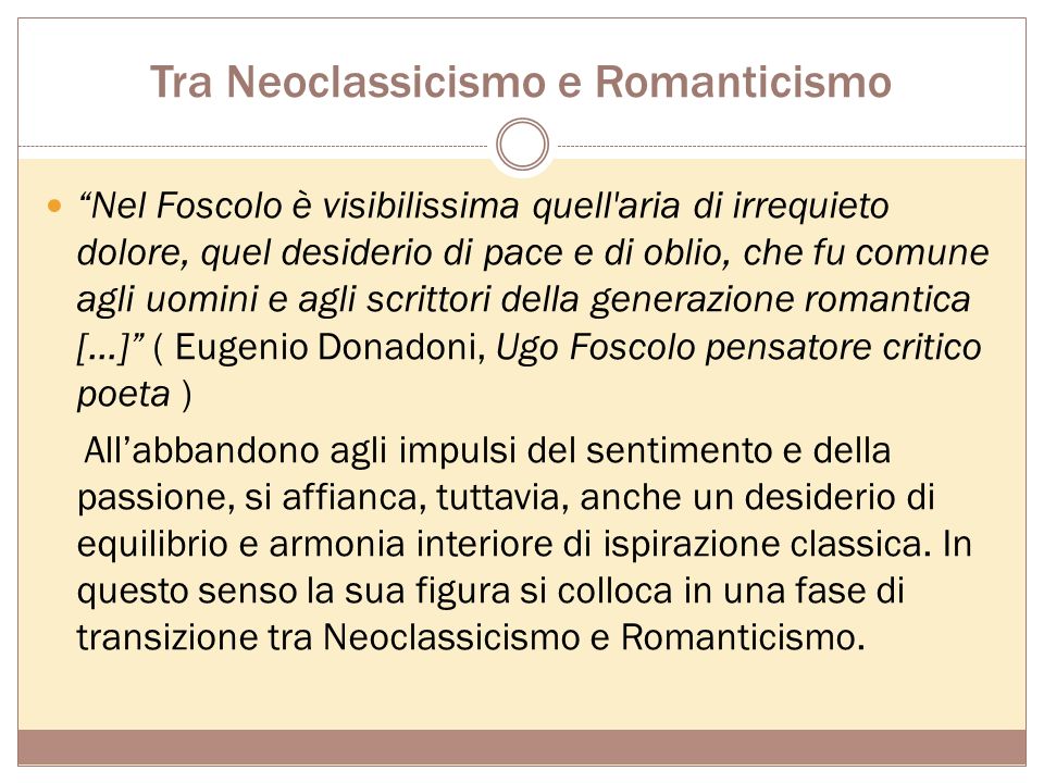 Tra Neoclassicismo e Romanticismo