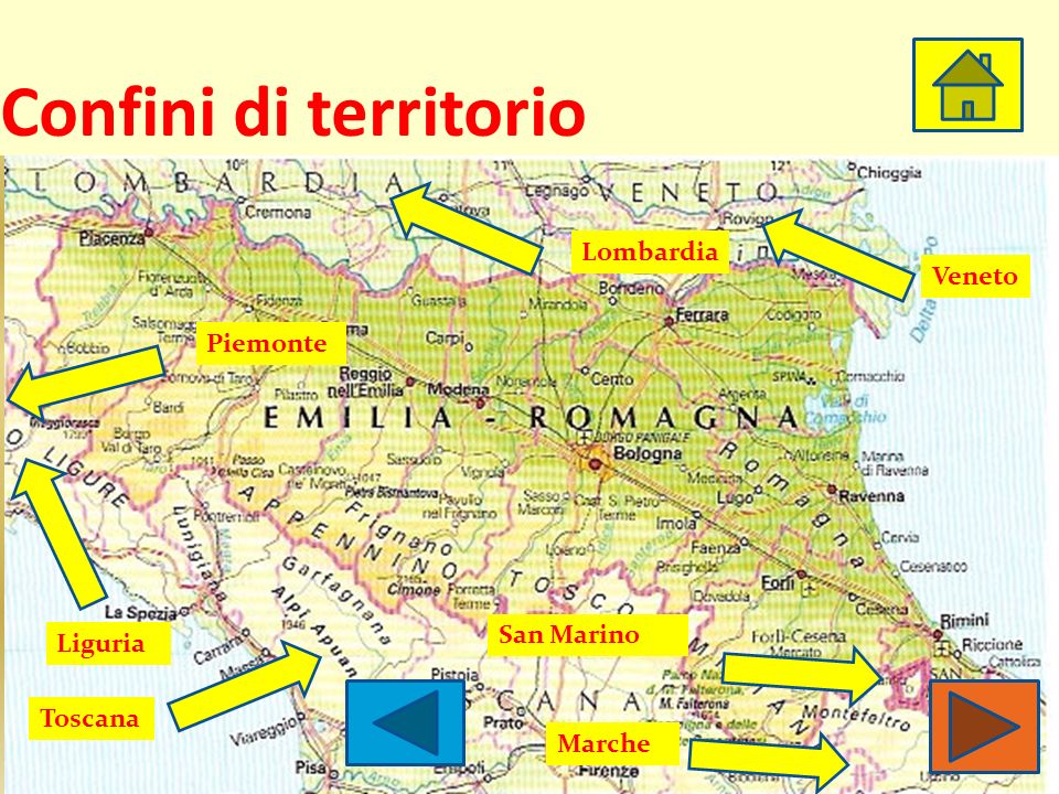 Confini di territorio Lombardia Veneto Piemonte San Marino Liguria