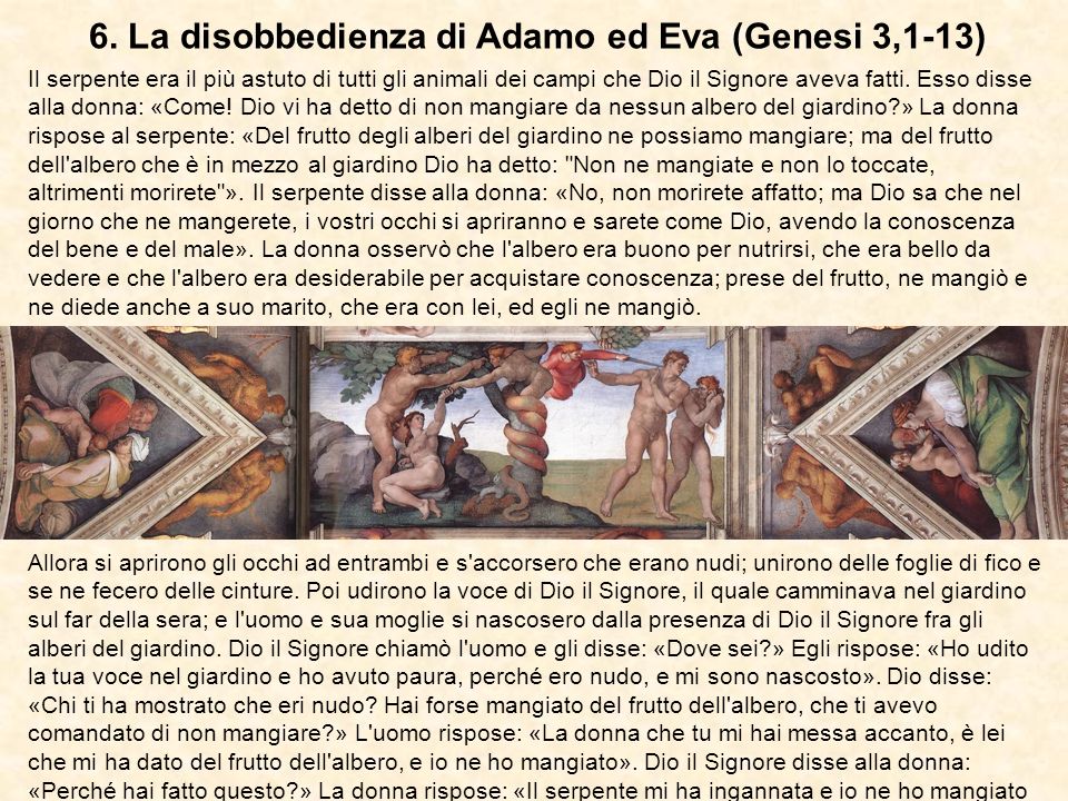 6. La disobbedienza di Adamo ed Eva (Genesi 3,1-13)