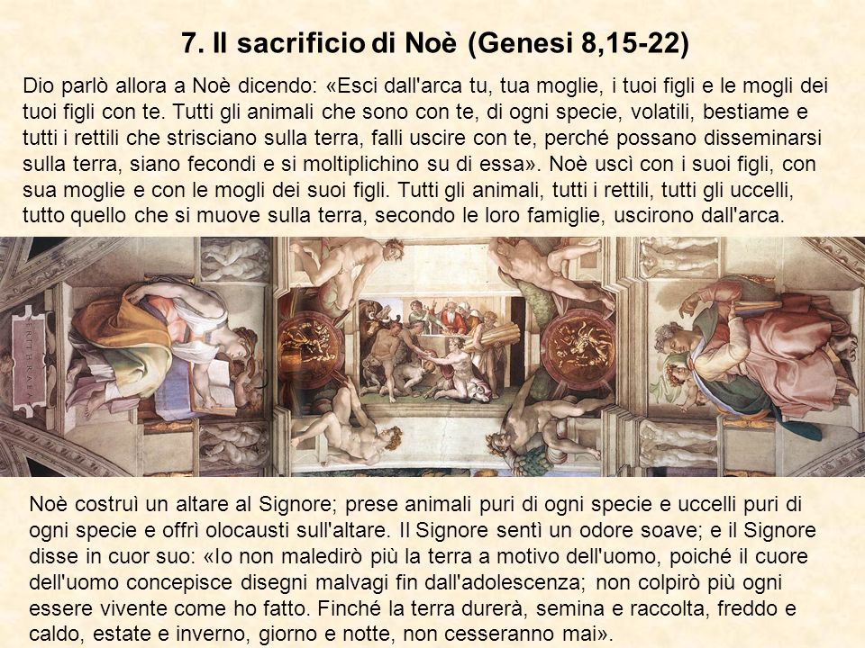 7. Il sacrificio di Noè (Genesi 8,15-22)