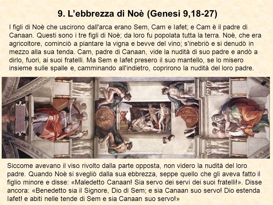 9. L’ebbrezza di Noè (Genesi 9,18-27)