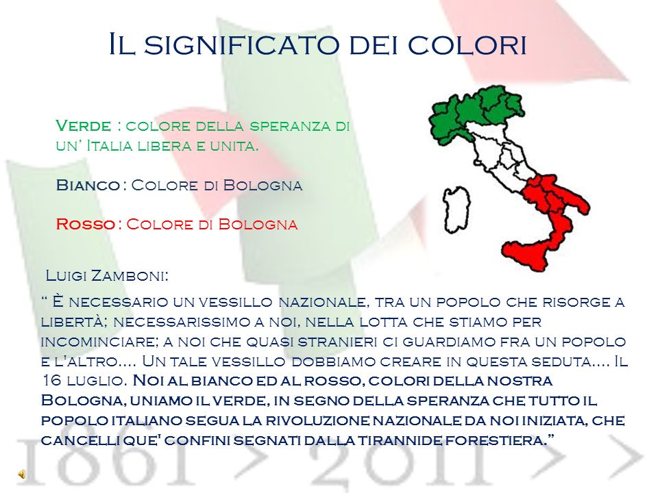 Qual è il significato dei colori della bandiera italiana?