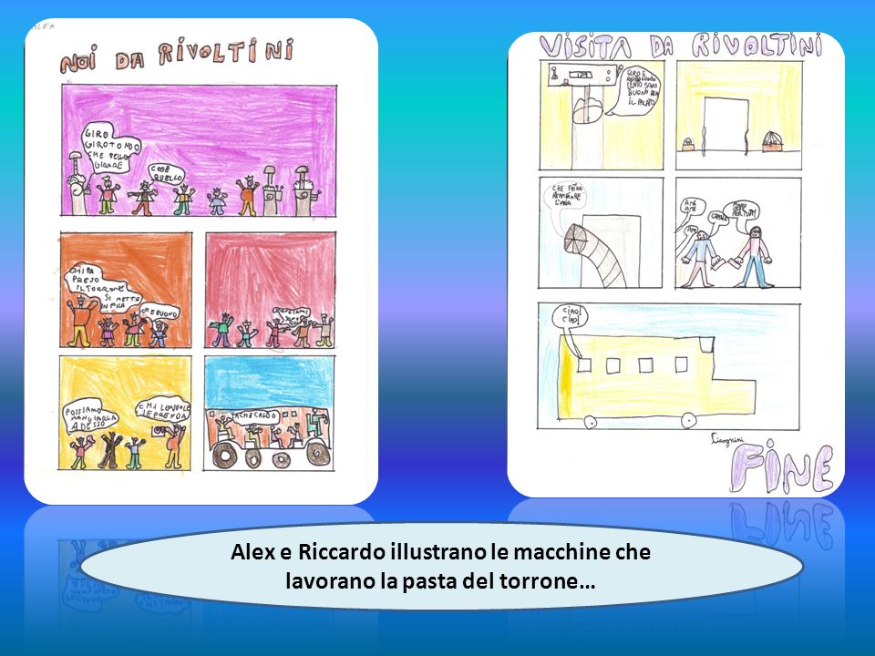 Alex e Riccardo illustrano le macchine che lavorano la pasta del torrone…