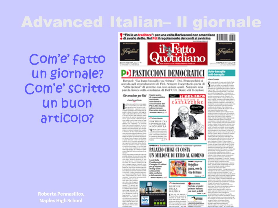 Advanced Italian– Il giornale
